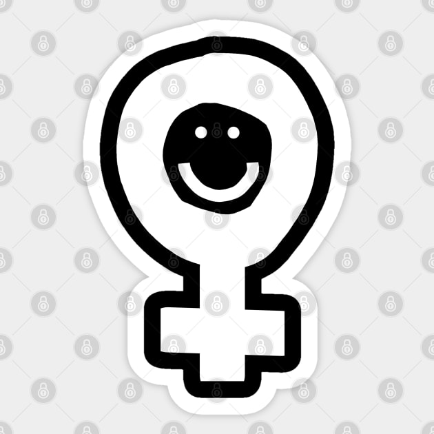 Female Smile Feminism White Minimal Sticker by ellenhenryart